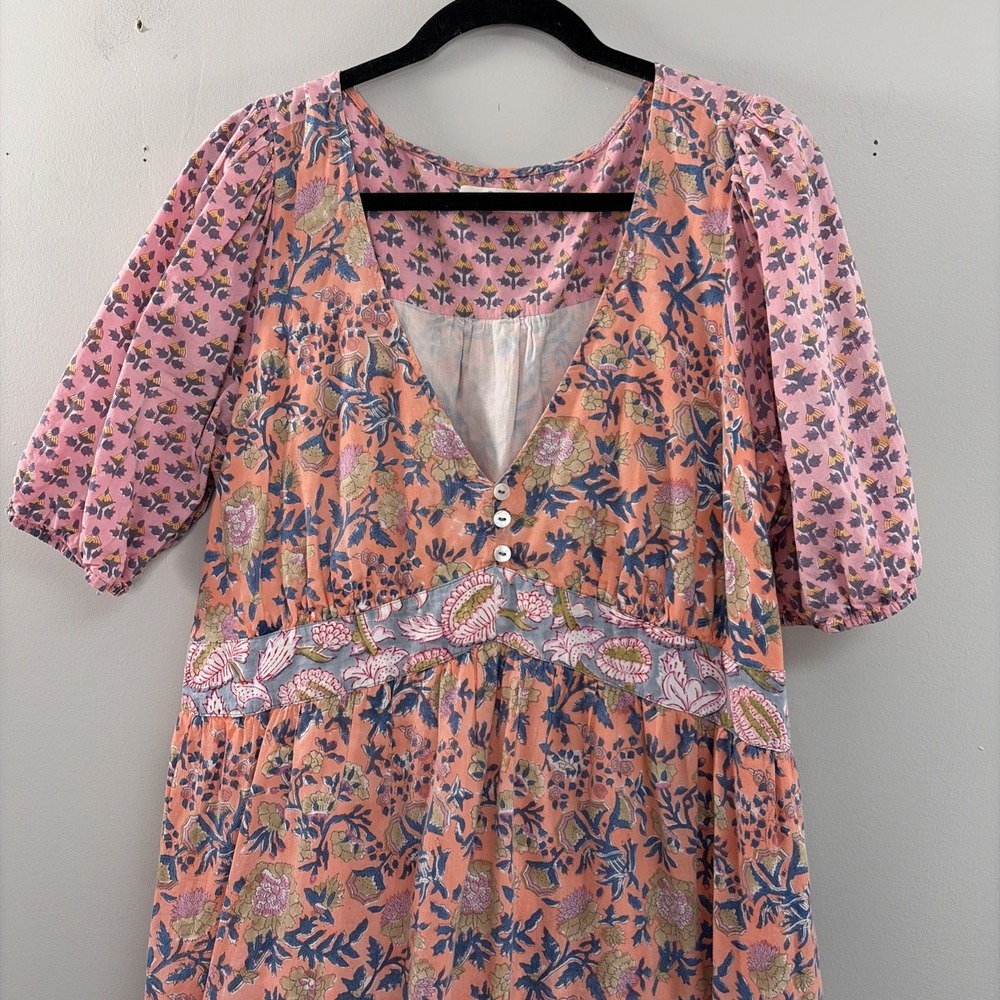 eShakti Floral Maxi Dress Women XL Black A Line Plunge V Neck Sleeveless Event - Picture 3 of 11